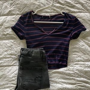 FashionNova crop top and American Eagle jeans bundle!